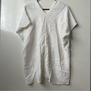 Zara white v neck flowy top dress